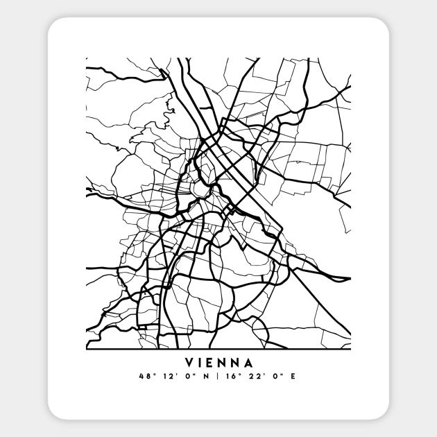 VIENNA AUSTRIA BLACK CITY STREET MAP ART Sticker by deificusArt